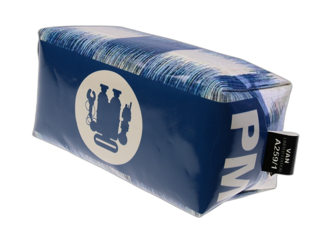 ...BEAUTY CASE BLU E BIANCO CON EFFETTO "JEANS"