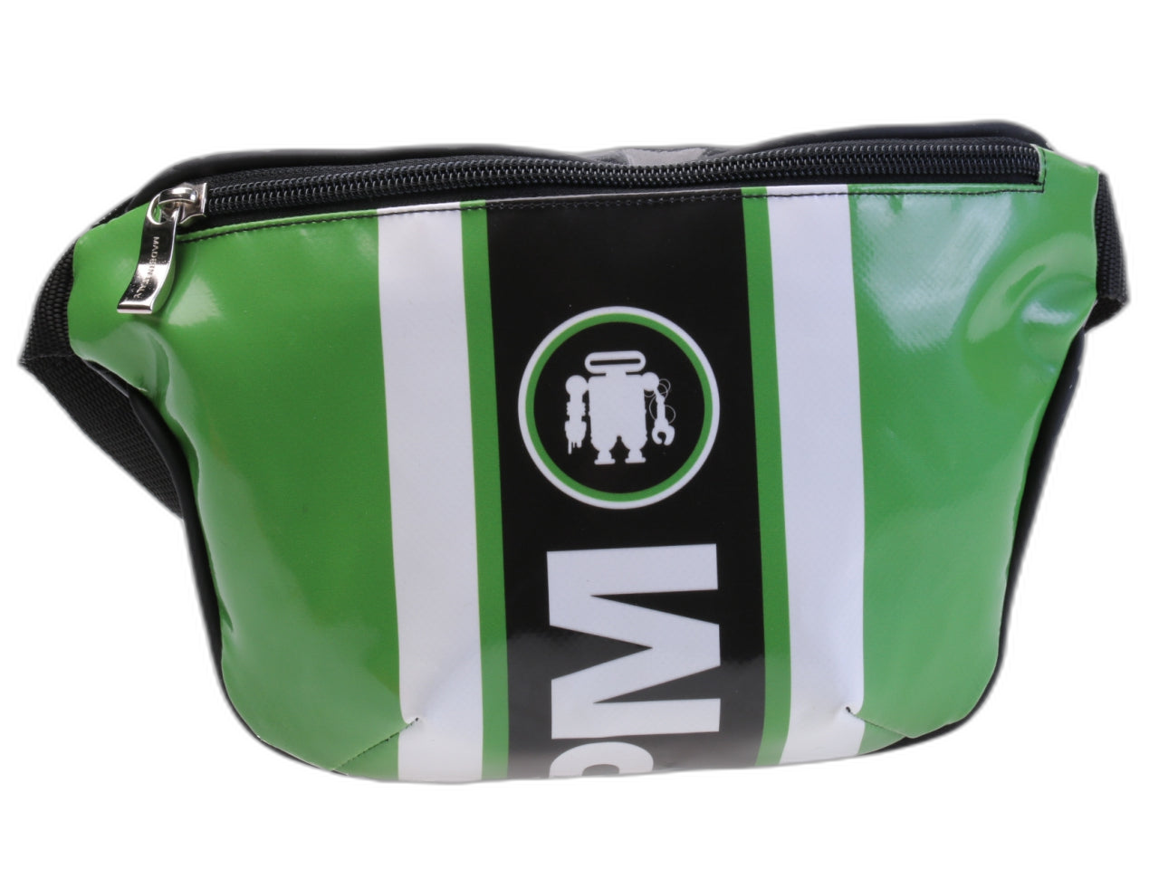 MARSUPIO VERDE, NERO E BIANCO. MODELLO FLEX REALIZZATO CON TELONE DA CAMION. - Edizione limitata Paul Meccanico