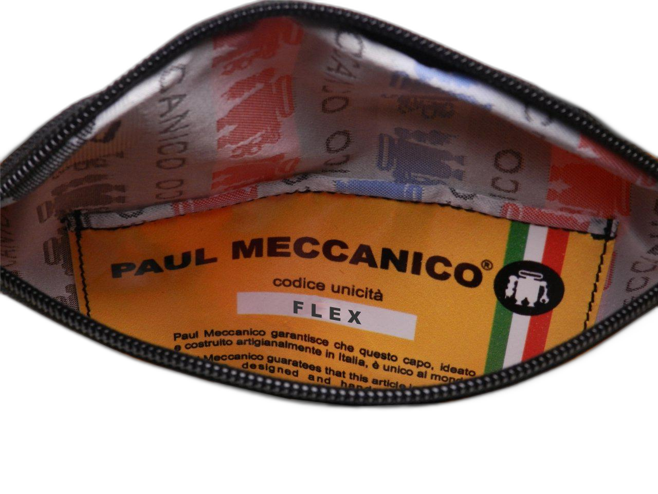 BLACK AND WHITE WAIST BAG WITH OPTICAL FANTASY. MODEL FLEX MADE OF LORRY TARPAULIN. - Limited Edition Paul Meccanico