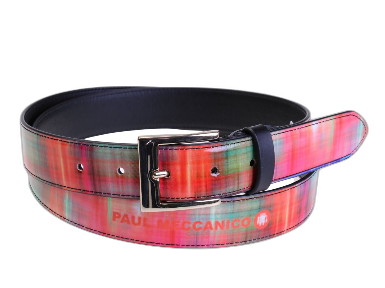.CINTURA DA DONNA ARANCIONE CON FANTASIA TIE DYE REALIZZATA CON TELONI DI CAMION.