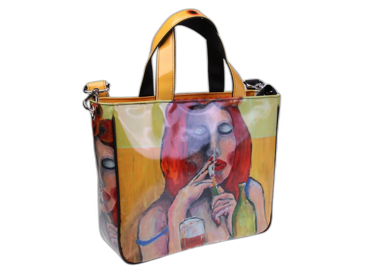 .TOTE BAG "UN POMERIGGIO SOSPESO" BY PAUL ALBERT DARI. MODEL GLAM MADE OF LORRY TARPAULIN. BOOK "LA PITTURA E' DONNA INCLUDED IN THE PRICE"