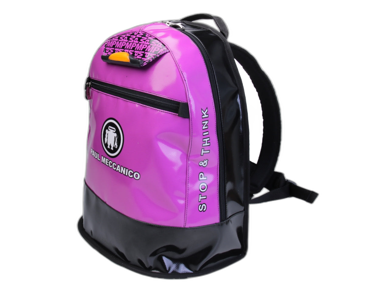 ZAINO FUCSIA E NERO PAUL MECCANICO. MODELLO SUPER REALIZZATO CON TELONI DI CAMION. - Edizione limitata Paul Meccanico