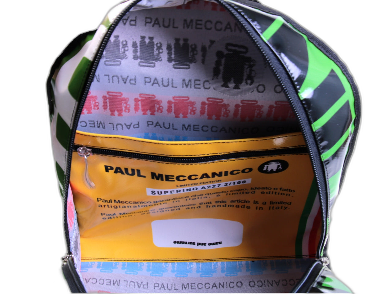 BLACK BACKPACK MODEL SUPERINO MADE OF LORRY TARPAULIN. - Limited Edition Paul Meccanico