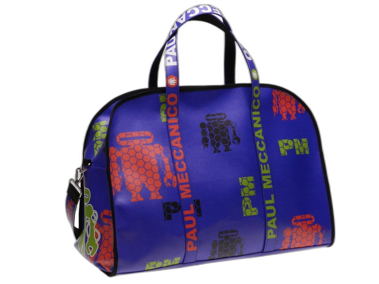 BORSA GRANDE DA VIAGGIO O SPORTIVA BLU ROYAL. MODELLO RAID IN ECOPELLE. - Pezzi unici Paul Meccanico